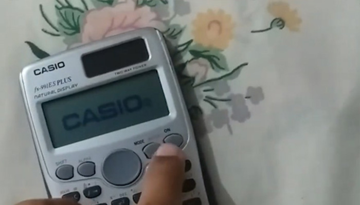 Calculator screen showing it has started working after troubleshooting